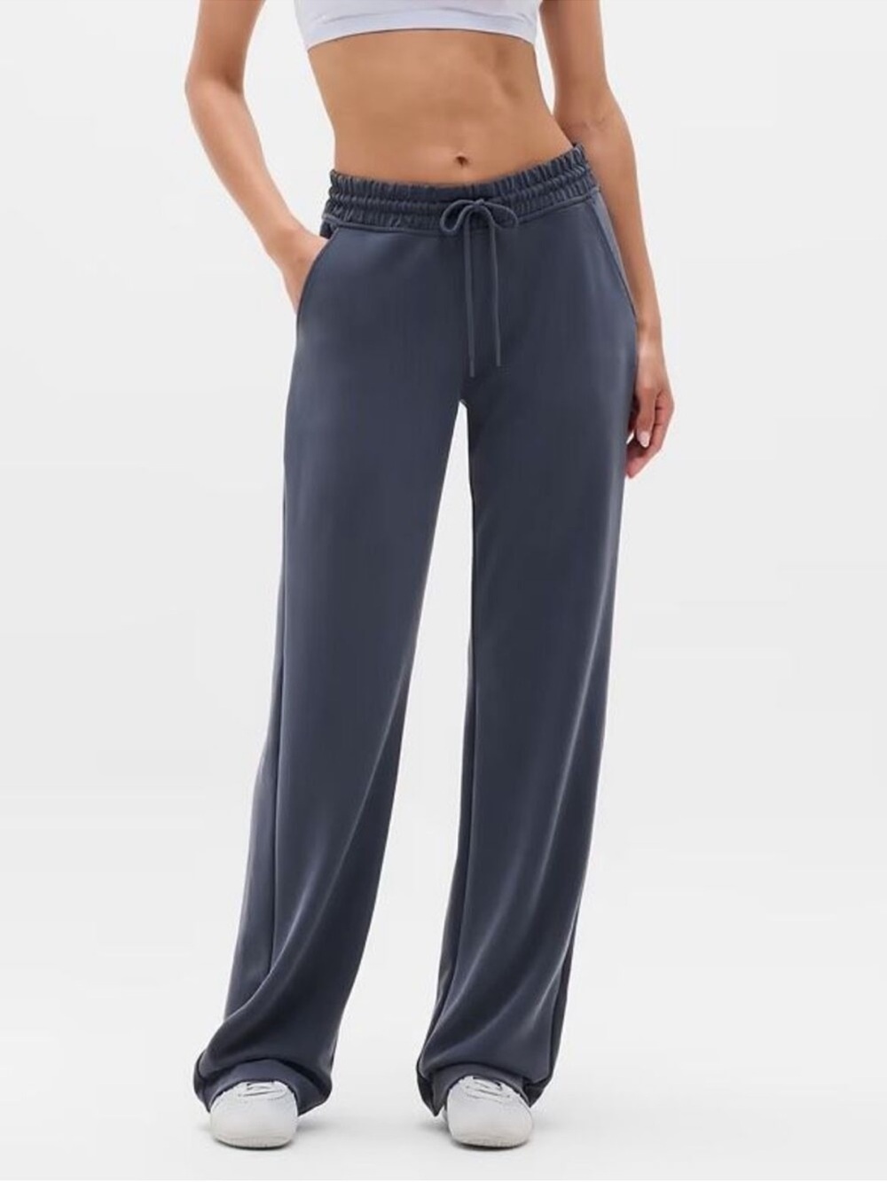 Athleta Seasoft Mid Rise Straight Pant Small Petite SP New Dark Navy Gray